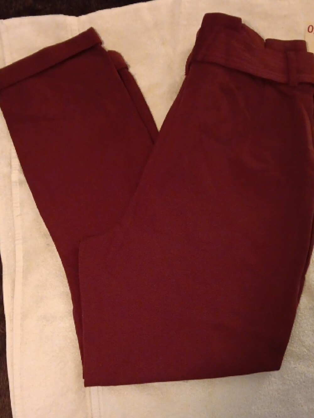 SO Women's Tie-Waist Trousers in Wine - Picture 5 of 6